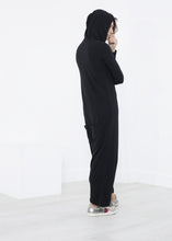 Load image into Gallery viewer, Knit Hooded Jumpsuit in Black - ez haihv
