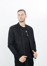 Load image into Gallery viewer, Broken Leather Bomber in Black - ez haihv