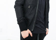 Load image into Gallery viewer, Broken Leather Bomber in Black - ez haihv