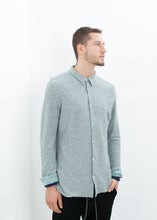 Load image into Gallery viewer, Kasuri Jersey Button-Up in Blue Grey - ez haihv