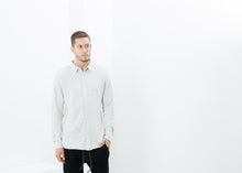 Load image into Gallery viewer, Kasuri Jersey Button-Up in Ivory/Black - ez haihv