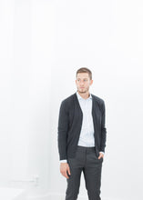 Load image into Gallery viewer, Hidden Placket Cardigan in Charcoal - ez haihv