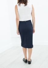 Load image into Gallery viewer, Contrast Zipper Skirt in Navy - ez haihv