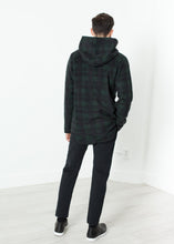 Load image into Gallery viewer, Double Breasted Hoodie in Forest Plaid - ez haihv