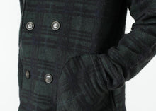Load image into Gallery viewer, Double Breasted Hoodie in Forest Plaid - ez haihv