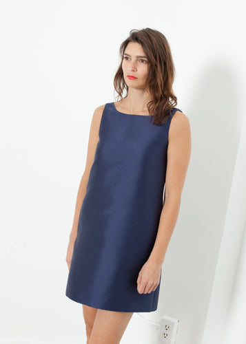 A-Line Mini Dress in Blue - ez haihv