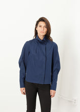 Load image into Gallery viewer, Full Collar Poplin Blouse in Navy - ez haihv