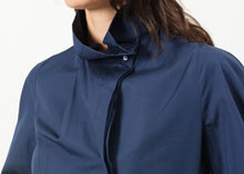Load image into Gallery viewer, Full Collar Poplin Blouse in Navy - ez haihv