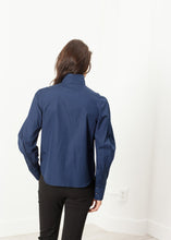 Load image into Gallery viewer, Full Collar Poplin Blouse in Navy - ez haihv