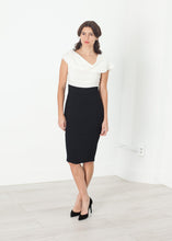 Load image into Gallery viewer, Asymmetric Dress in Cream/Black - ez haihv