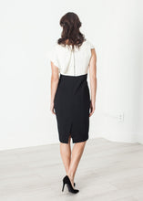 Load image into Gallery viewer, Asymmetric Dress in Cream/Black - ez haihv
