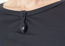 Load image into Gallery viewer, Cotton Henley in Blue Grey - ez haihv
