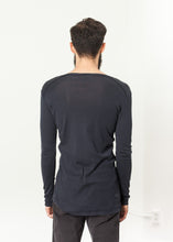 Load image into Gallery viewer, Cotton Henley in Blue Grey - ez haihv