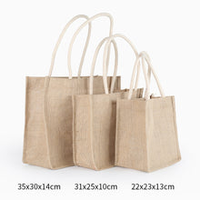 Load image into Gallery viewer, 3 Sizes Handmade Linen Jute Handbag For Women Feminine Top-Handle Big Totes Bag Shopping Bag