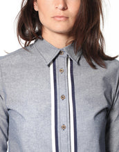 Load image into Gallery viewer, Chambray Boyfriend Shirt in Blue - ez haihv