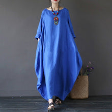 Load image into Gallery viewer, 2019 Summer autumn Plus Size Dresses Women 4xl 5xl Loose long vintage Dress Boho Shirt Dress Maxi Robe fashion Female Q293