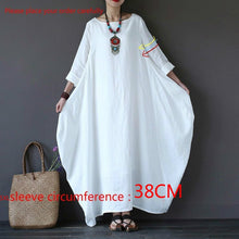 Load image into Gallery viewer, 2019 Summer autumn Plus Size Dresses Women 4xl 5xl Loose long vintage Dress Boho Shirt Dress Maxi Robe fashion Female Q293