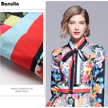 Load image into Gallery viewer, Runway Dresses 2018 Women High Quality Bow Neck Vintage Animal Print Party Dresses Designer Long Maxi Dress Vestidps Robe Femme