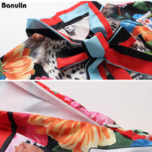 Load image into Gallery viewer, Runway Dresses 2018 Women High Quality Bow Neck Vintage Animal Print Party Dresses Designer Long Maxi Dress Vestidps Robe Femme