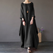 Load image into Gallery viewer, 2019 Summer autumn Plus Size Dresses Women 4xl 5xl Loose long vintage Dress Boho Shirt Dress Maxi Robe fashion Female Q293