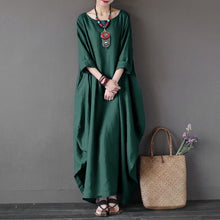 Load image into Gallery viewer, 2019 Summer autumn Plus Size Dresses Women 4xl 5xl Loose long vintage Dress Boho Shirt Dress Maxi Robe fashion Female Q293