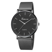Load image into Gallery viewer, Modern Fashion Black Quartz Watch Men Women Mesh Stainless Steel Watchband High Quality Casual Wristwatch Gift for Female