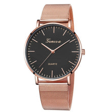 Load image into Gallery viewer, Modern Fashion Black Quartz Watch Men Women Mesh Stainless Steel Watchband High Quality Casual Wristwatch Gift for Female