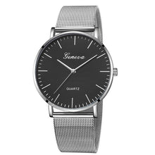 Load image into Gallery viewer, Modern Fashion Black Quartz Watch Men Women Mesh Stainless Steel Watchband High Quality Casual Wristwatch Gift for Female