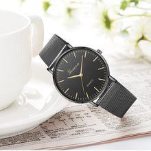 Load image into Gallery viewer, Modern Fashion Black Quartz Watch Men Women Mesh Stainless Steel Watchband High Quality Casual Wristwatch Gift for Female