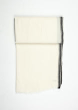 Load image into Gallery viewer, Edged Wool Scarf in Off White - ez haihv