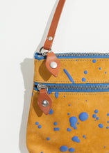 Load image into Gallery viewer, Ink Splatter Shoulder Bag in Mustard/Blue - ez haihv